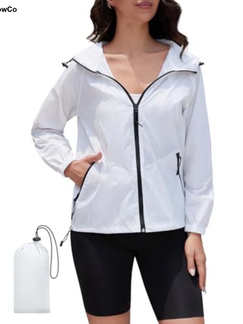 Lightweight Waterproof Packable Rain Jacket Women Windbreaker